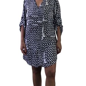 19 Cooper Black and White Shirt Dress Coverup Sz S
